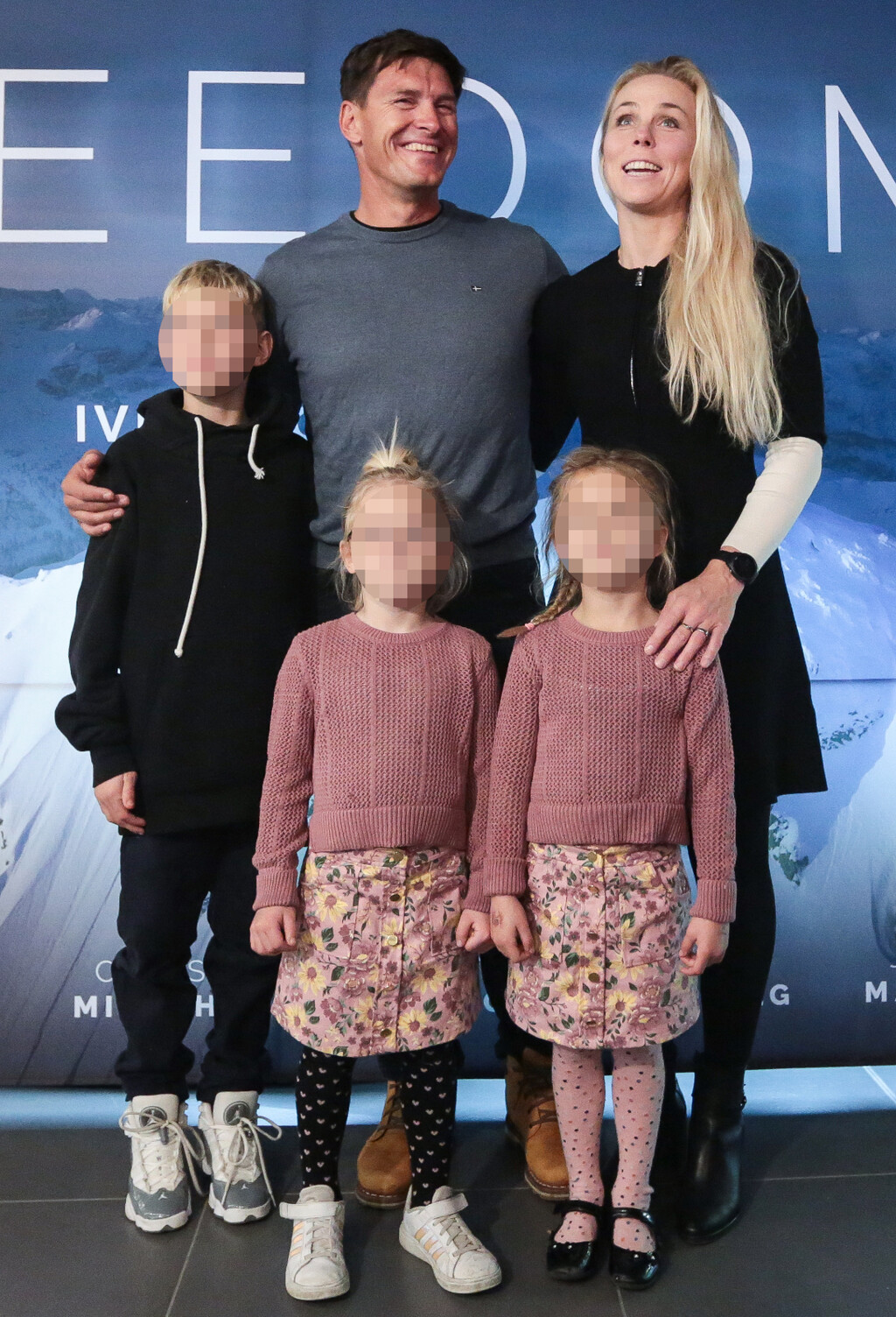 Elin i Ivica Kostelić s djecom na premijeri kratkometražnog filma 'Freedom' u Zagrebu