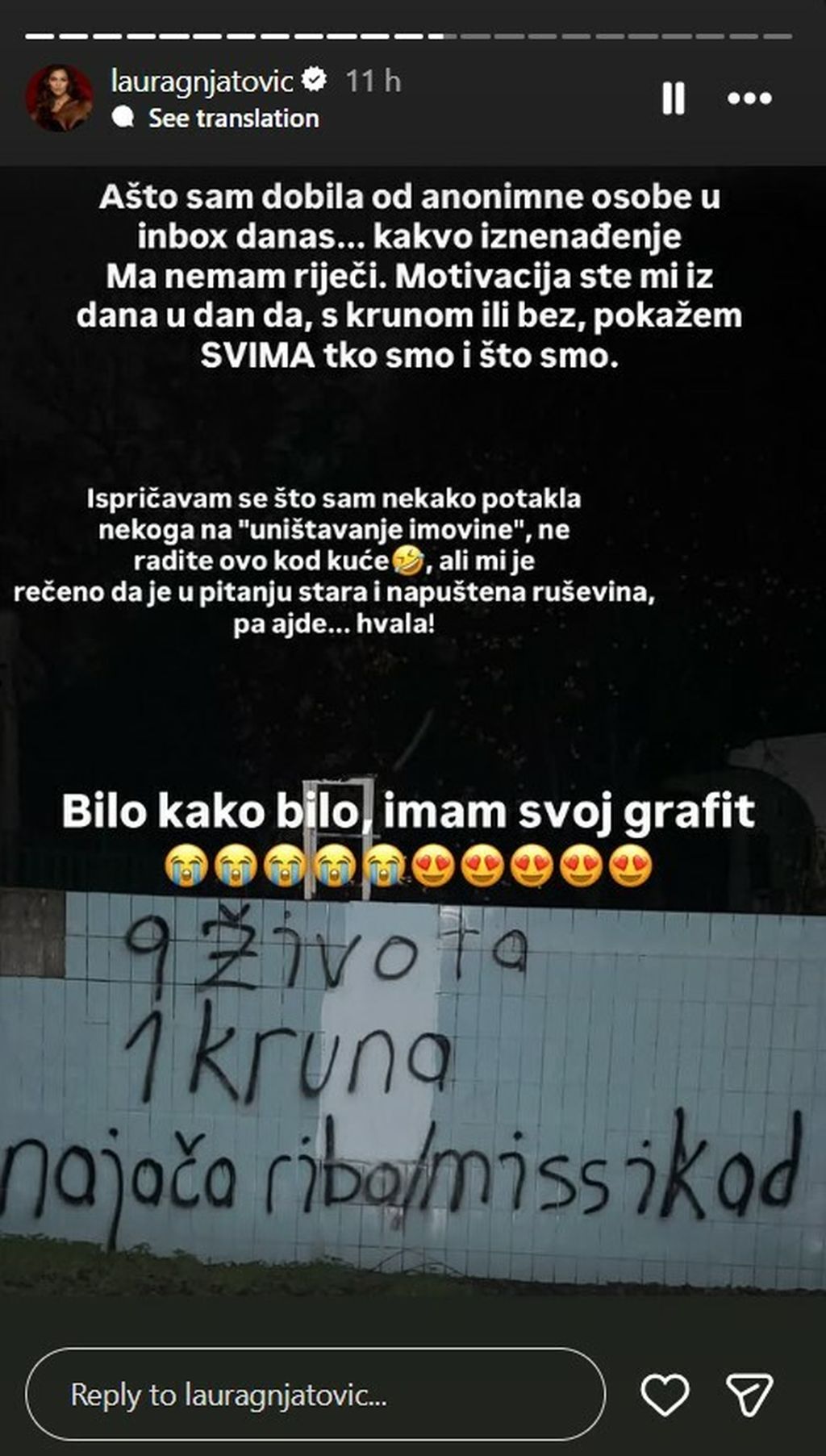 Laura Gnjatović na Instagramu