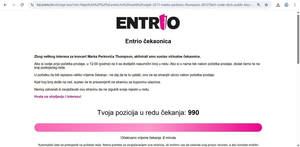 Red za koncert Thompsona online