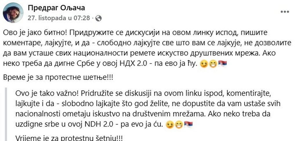 Objave uhićenog 50-godišnjaka