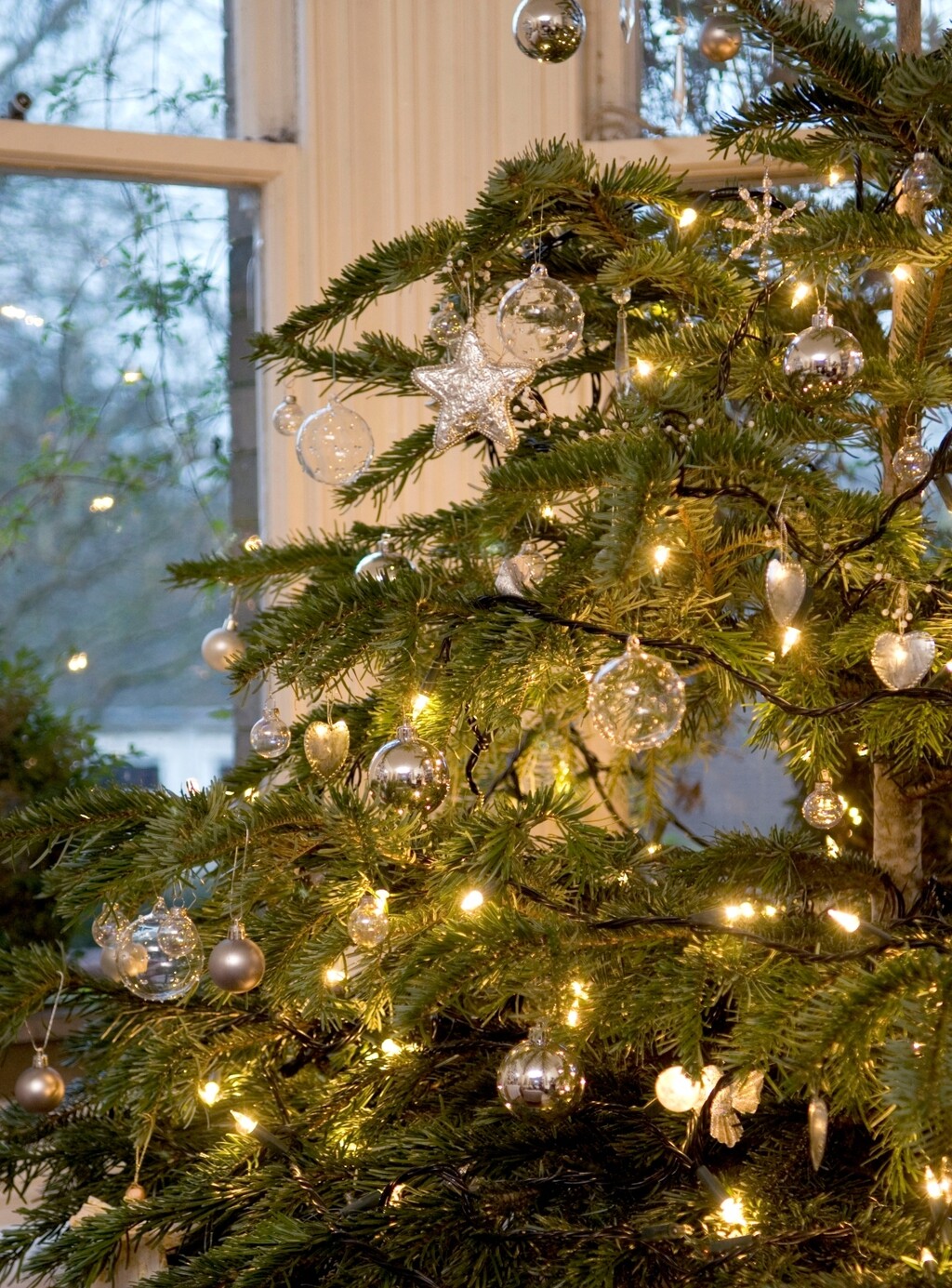 Topla svjetla na boru i zlatni odsjaji svijećnjaka daju domu poseban osjećaj čarolije