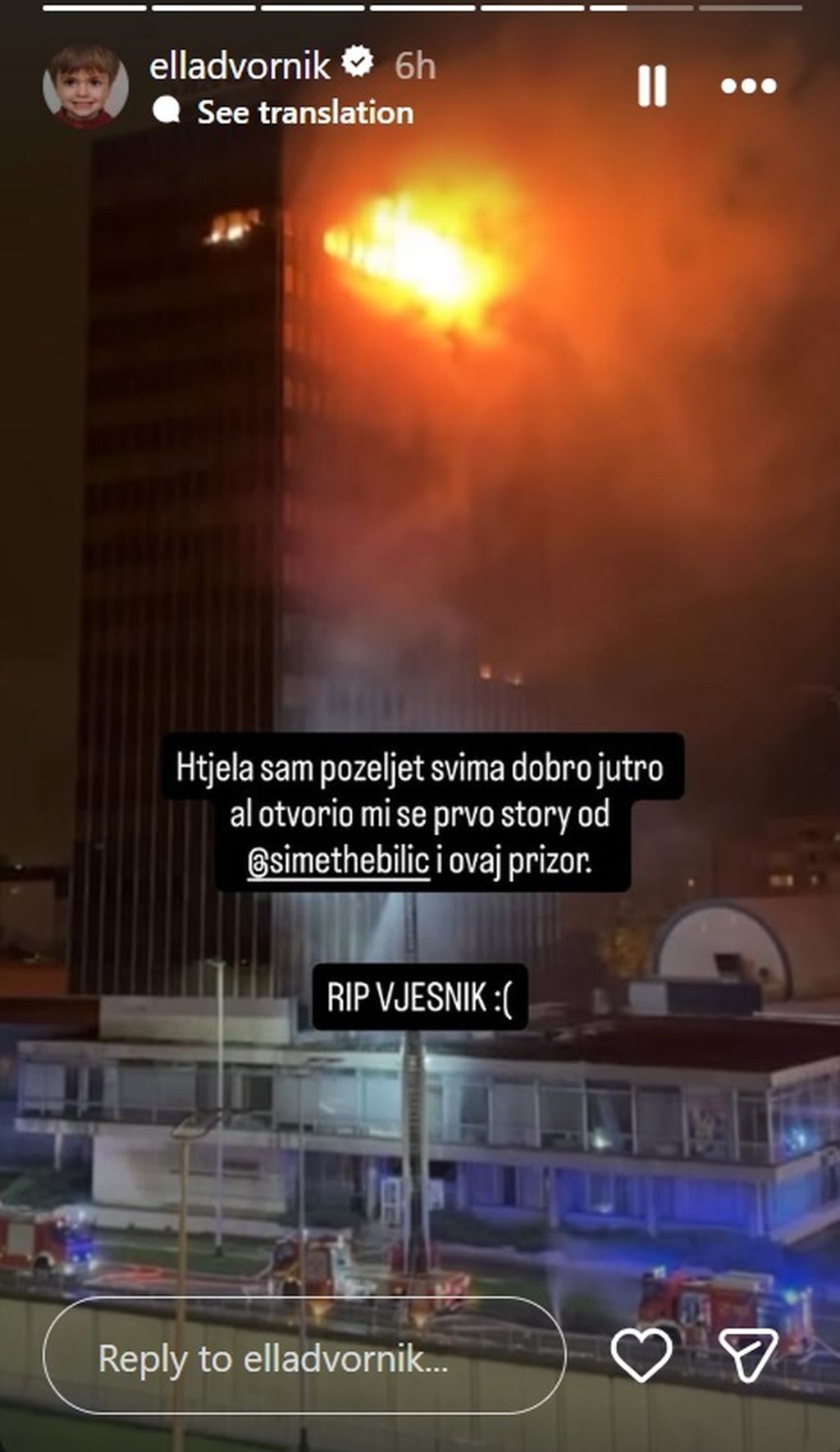 Poznati o požaru na Vjesniku - 4