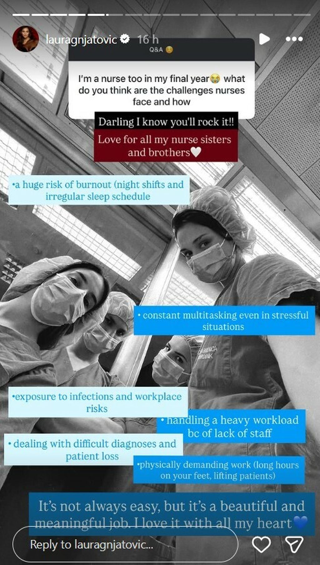 Laura Gnjatović na Instagramu