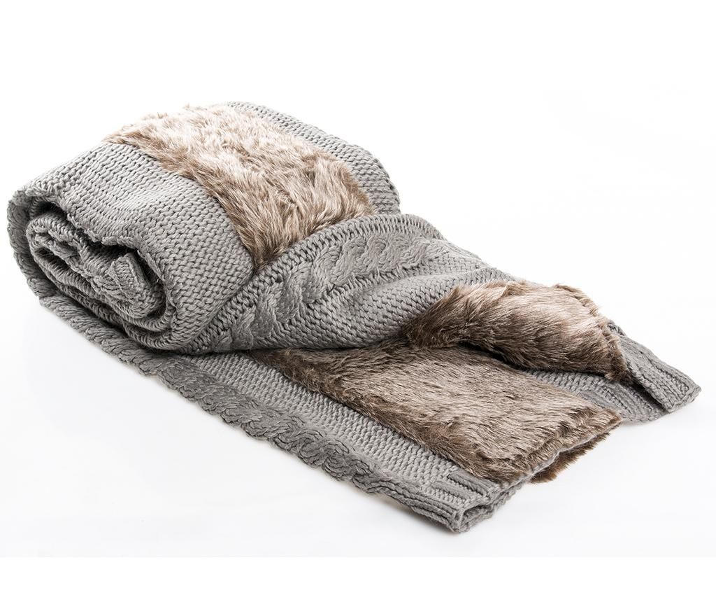Vivre pletena deka s krznenim detaljima, 495 kuna