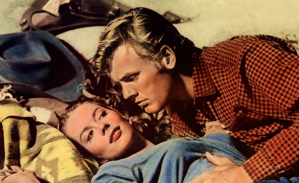 Tab Hunter i Natalie Wood na plakatu za film The Burning Hills