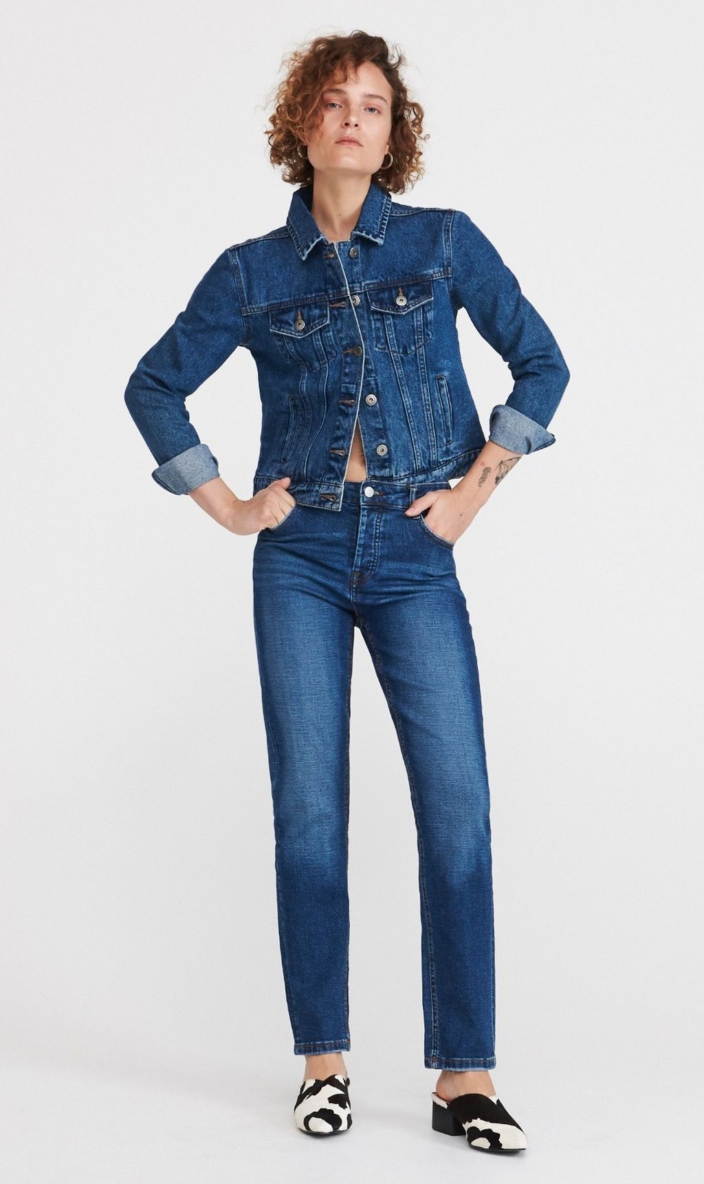 Tamnoplave traperice ravnih nogavica iz trgovina - 5