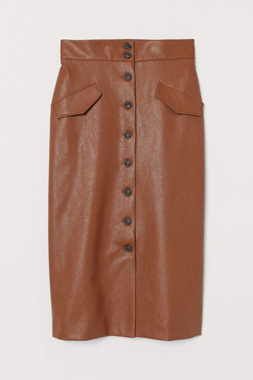 H&M suknja od umjetne kože u boji konjaka više nije u prodaji