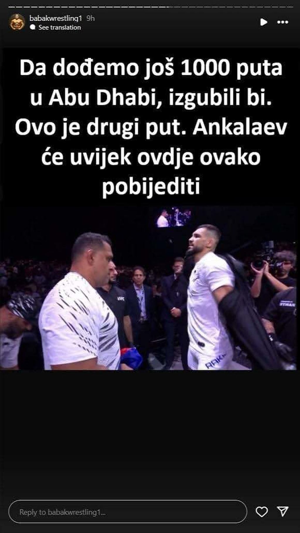 Objava Babaka Nejada na Instagramu