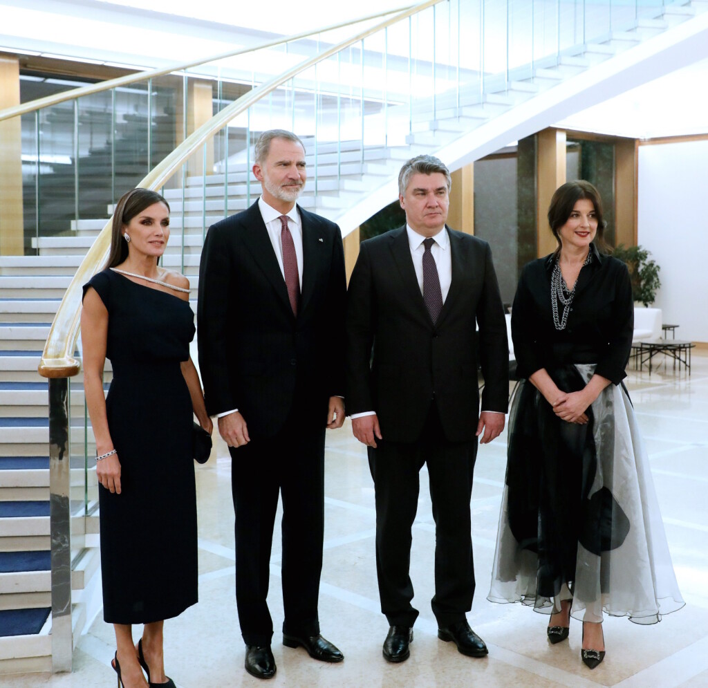 Sanja Musić MIlanović i Zoran Milanović na Pantovčaku sa španjolskim kraljem Filipom VI. i njegovom suprugom Letiziom