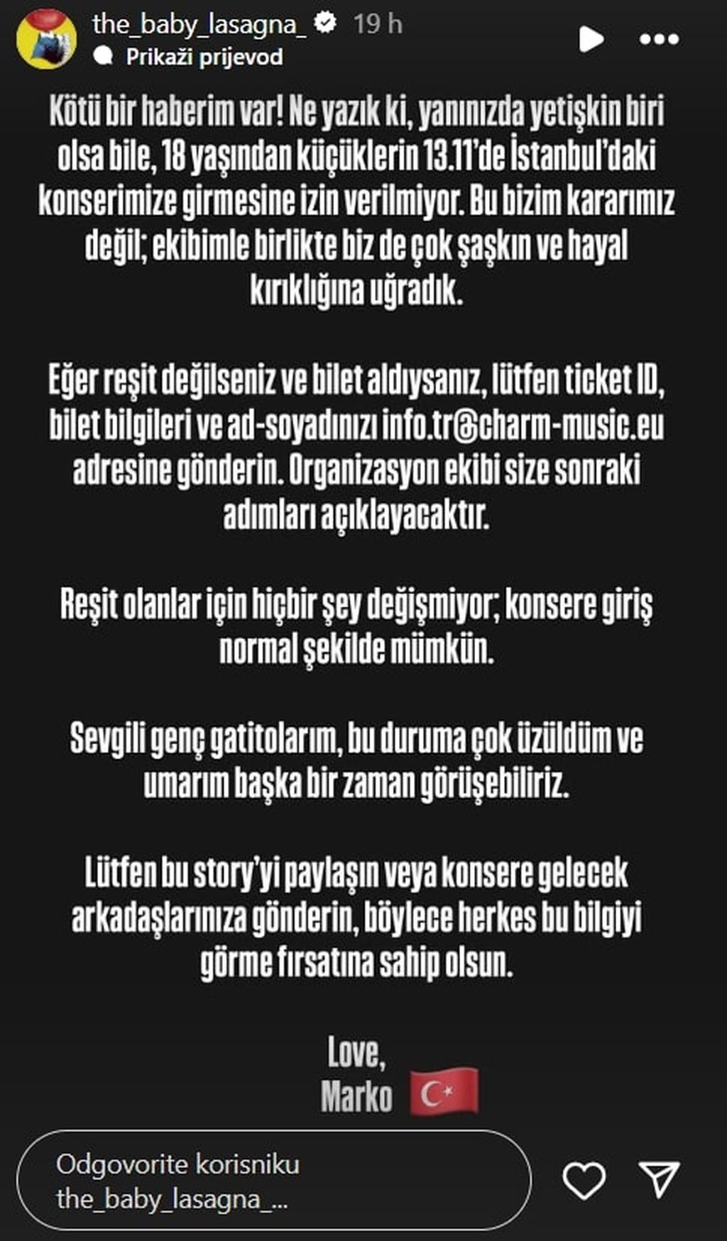 Baby Lasagna na Instagramu