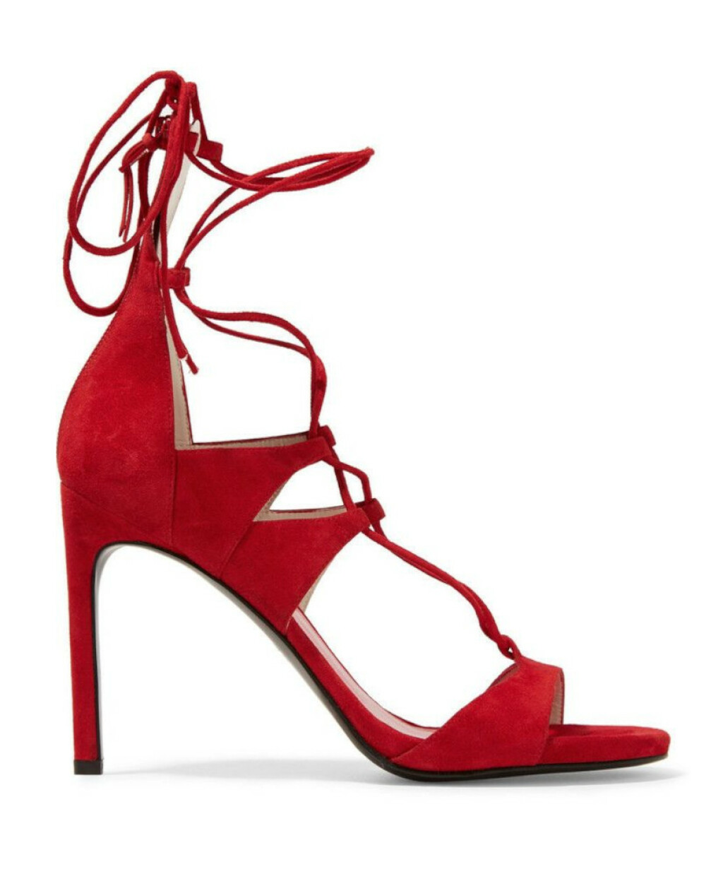 Crvene sandale brenda Stuart Weitzman, model 'Leg Wrap'