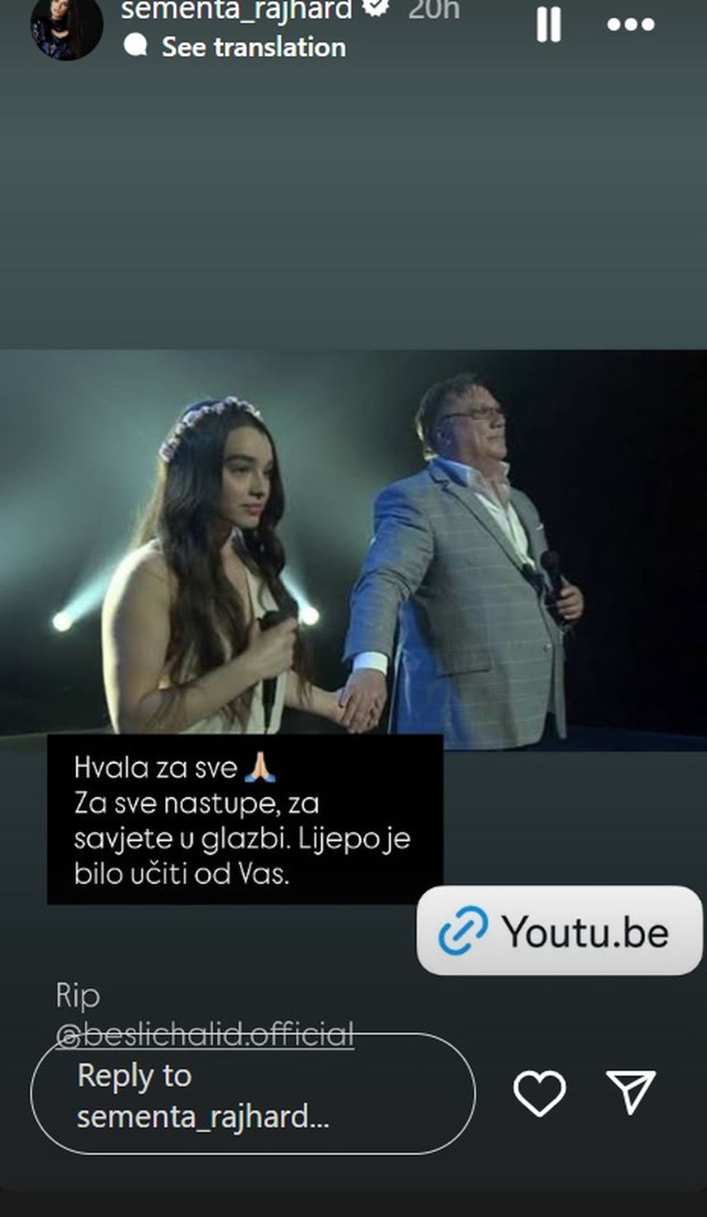 Sementa Rajhard oprostila se od Halida Bešlića