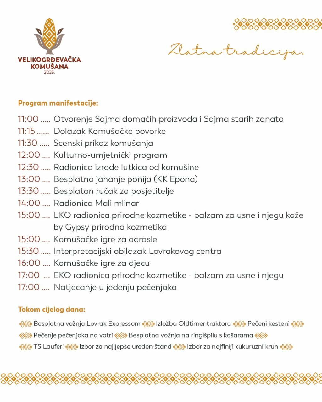 Velikogrđevačka Komušana, program