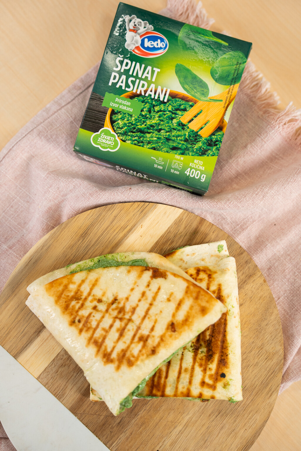 Brzi wrap sa špinatom i sirom