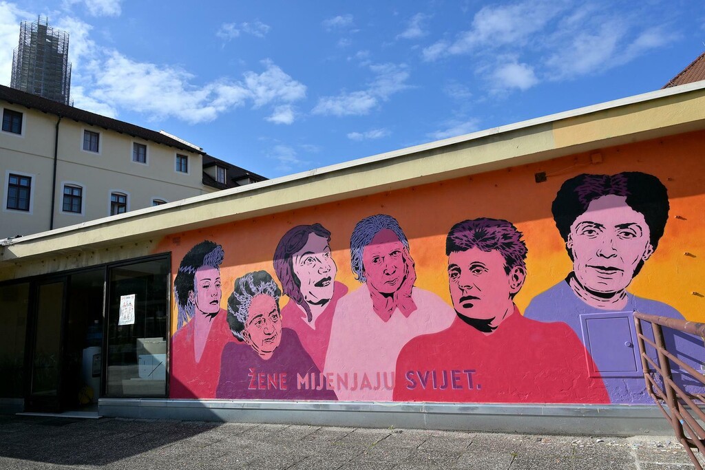 Mural Žene mijenjaju svijet na zagrebačkom Ribnjaku