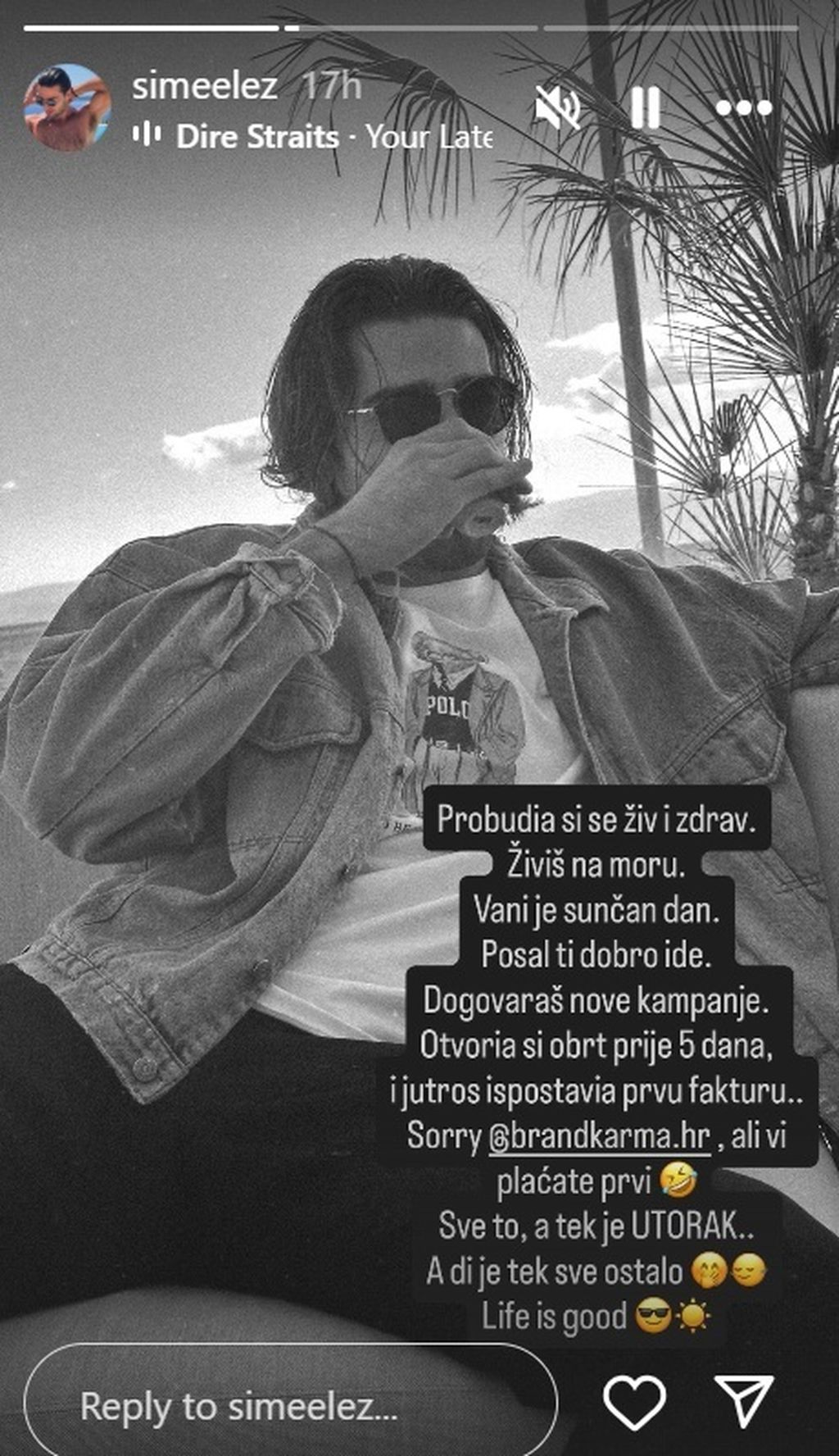 Šime Elez na Instagramu