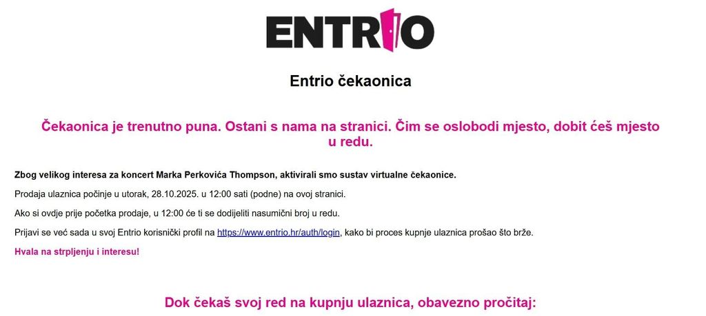 Red za Thompsonove koncerte