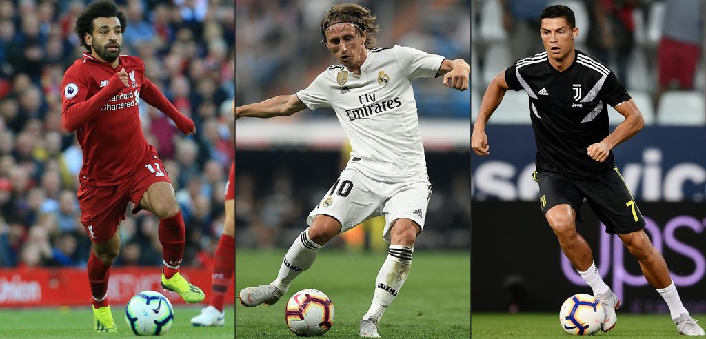 Mohamed Salah, Luka Modrić i Cristiano Ronaldo (Foto: AFP)