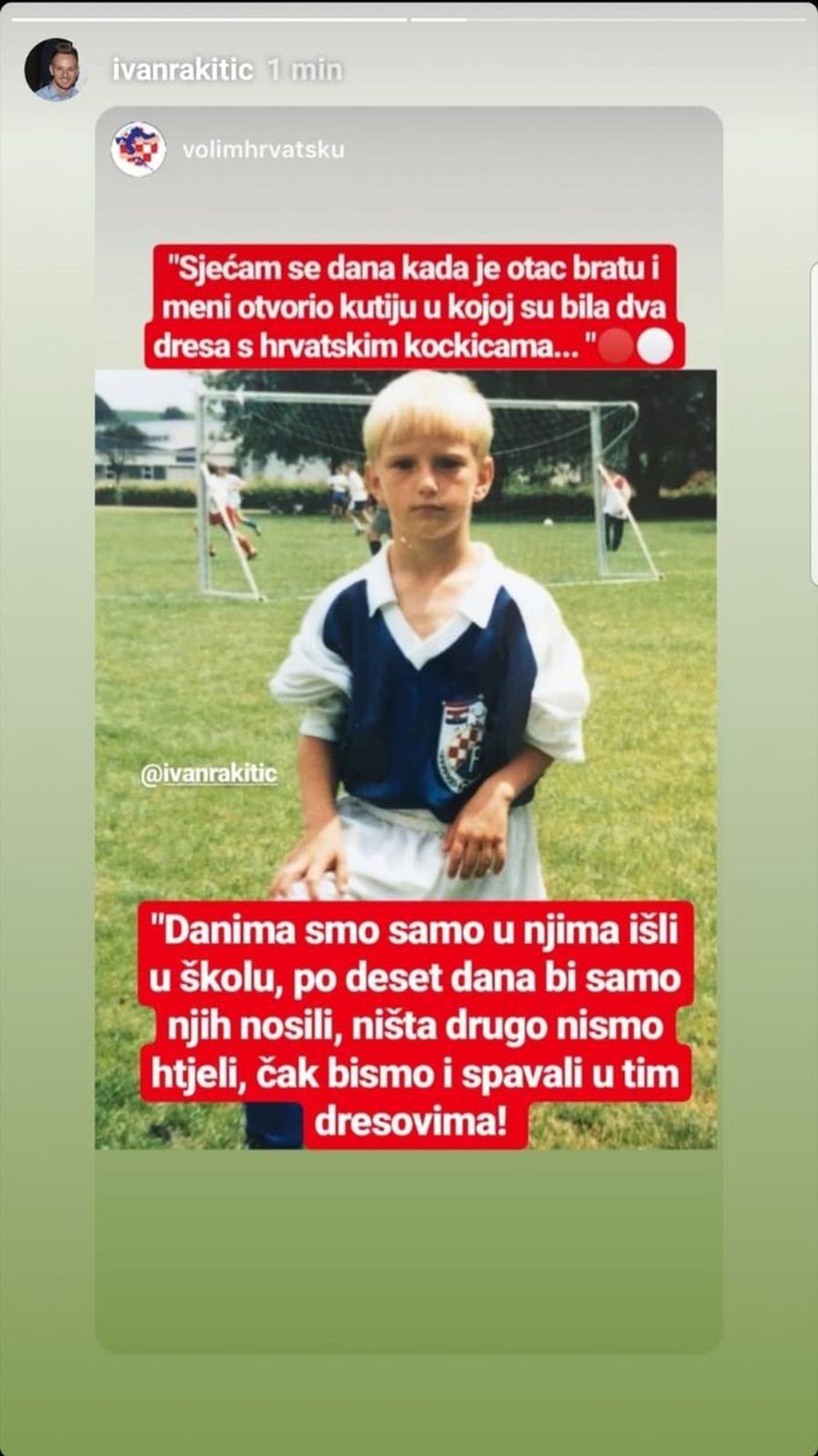 Rakitićeva objava (Foto: Instagram)