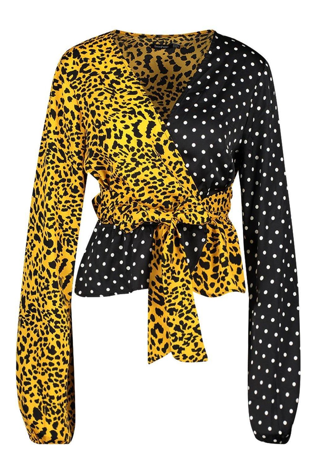 Boohoo bluza točkastog i leopard uzorka - 3