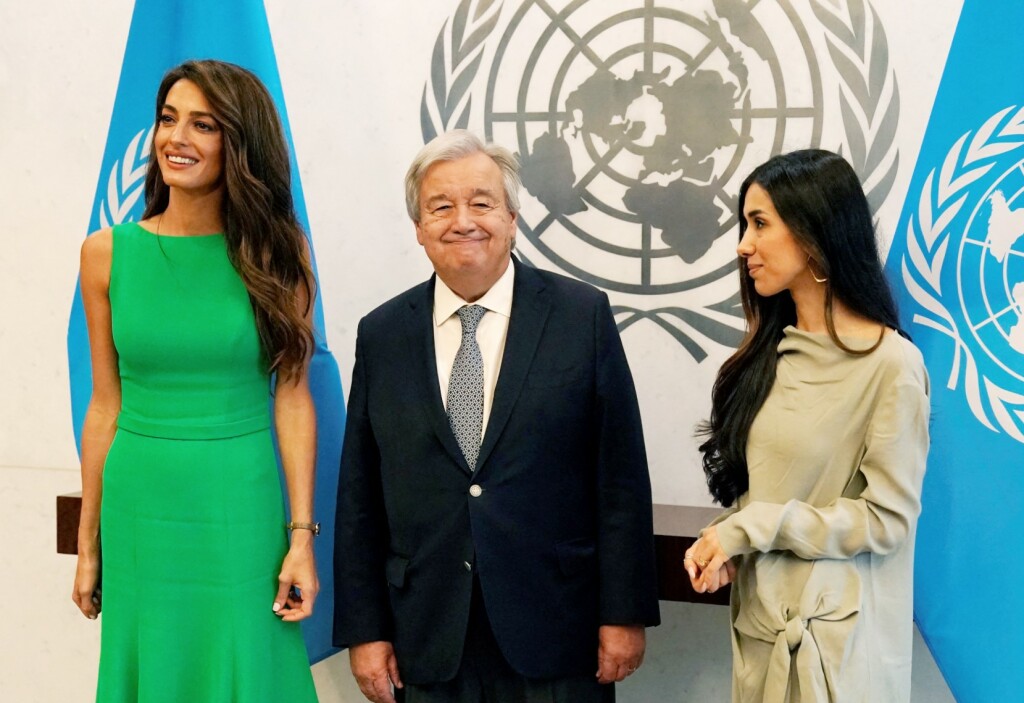Amal Clooney, António Guterres i Nadia Murad
