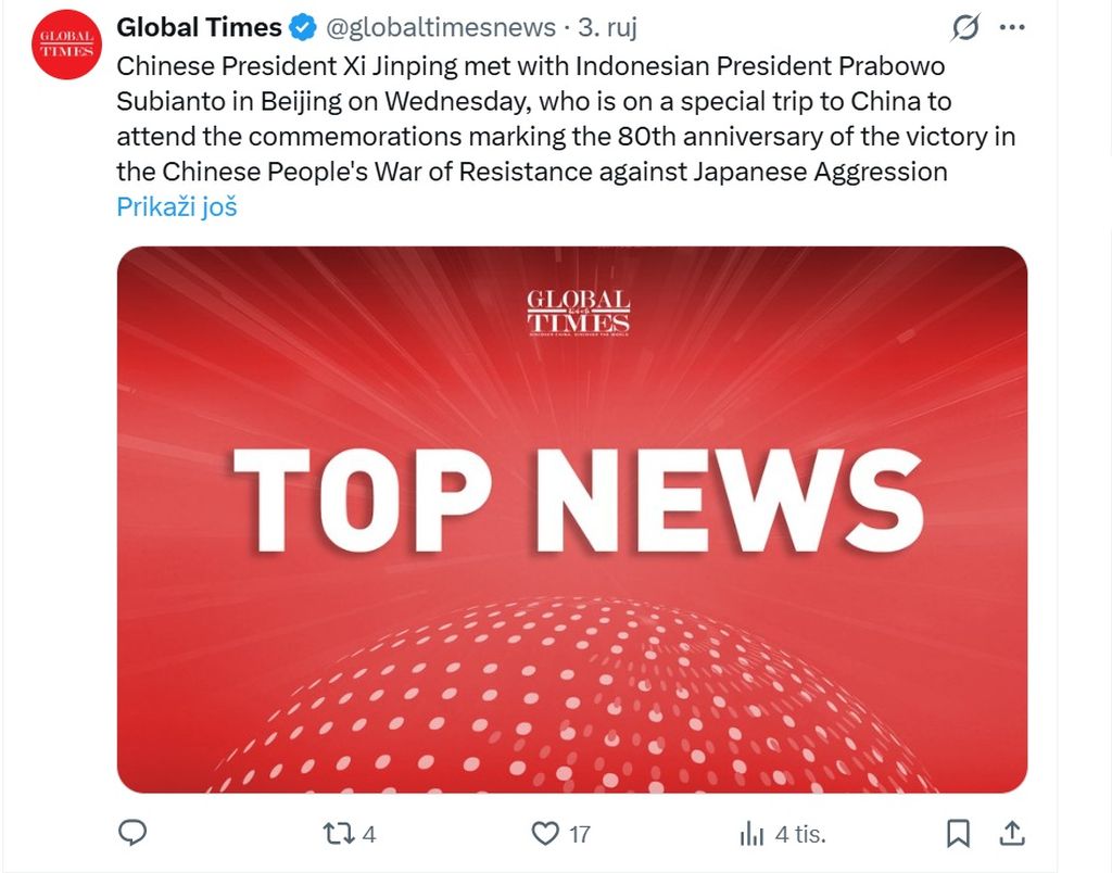 Aleksandar Vučić i objava na X-u