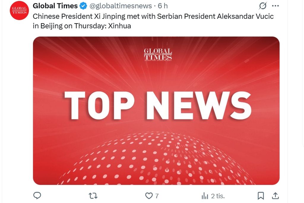 Aleksandar Vučić i objava na X-u