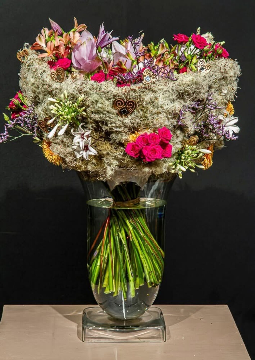 Rose gold buket s licitarskim srcem