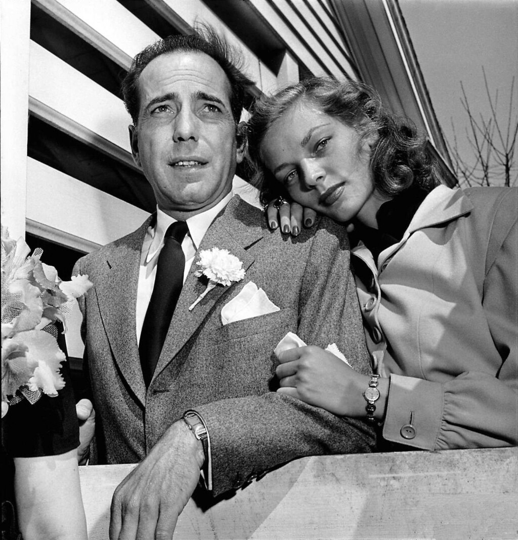 Humphrey Bogart i Lauren Bacall na svom vjenčanju 1945.