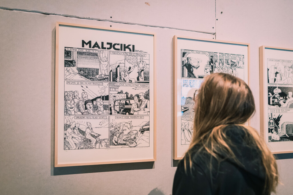 Grafička mapa Tvornička jutra sastavljena je od izdvojenih i sitotiskom uvećanih kadrova stripa Maljčiki (1981), nastalog kao interpretacija istoimene pjesme Idola