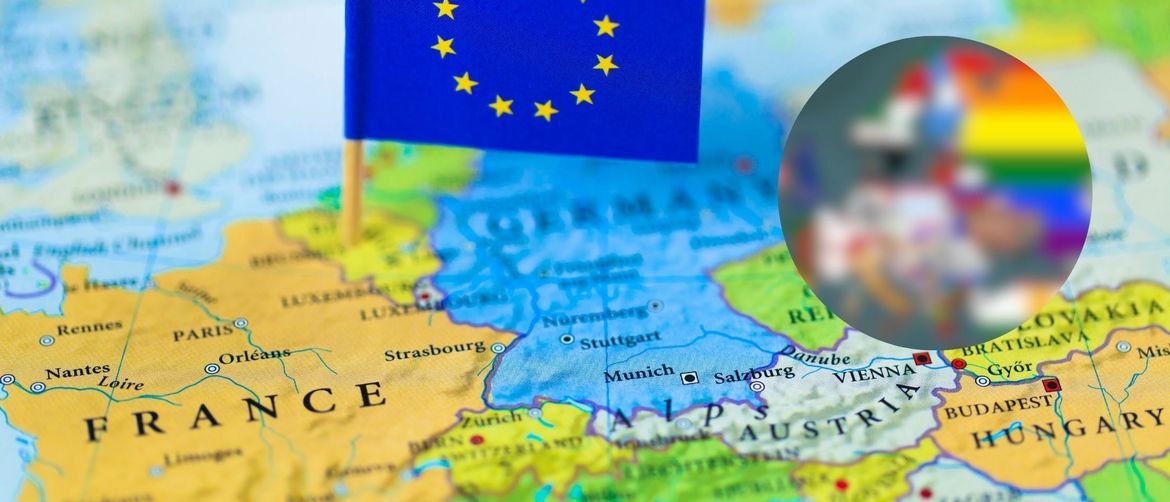 Karta Europe s bizarnom mapom sa stereotipima