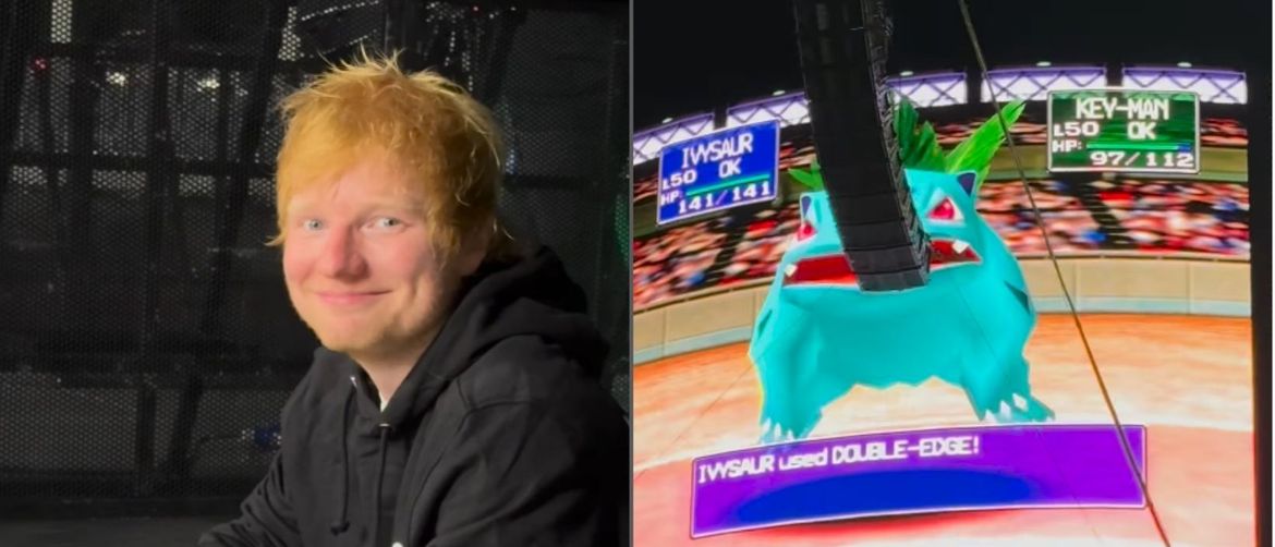 Pjevač Ed Sheeran na stadionu igra igrice