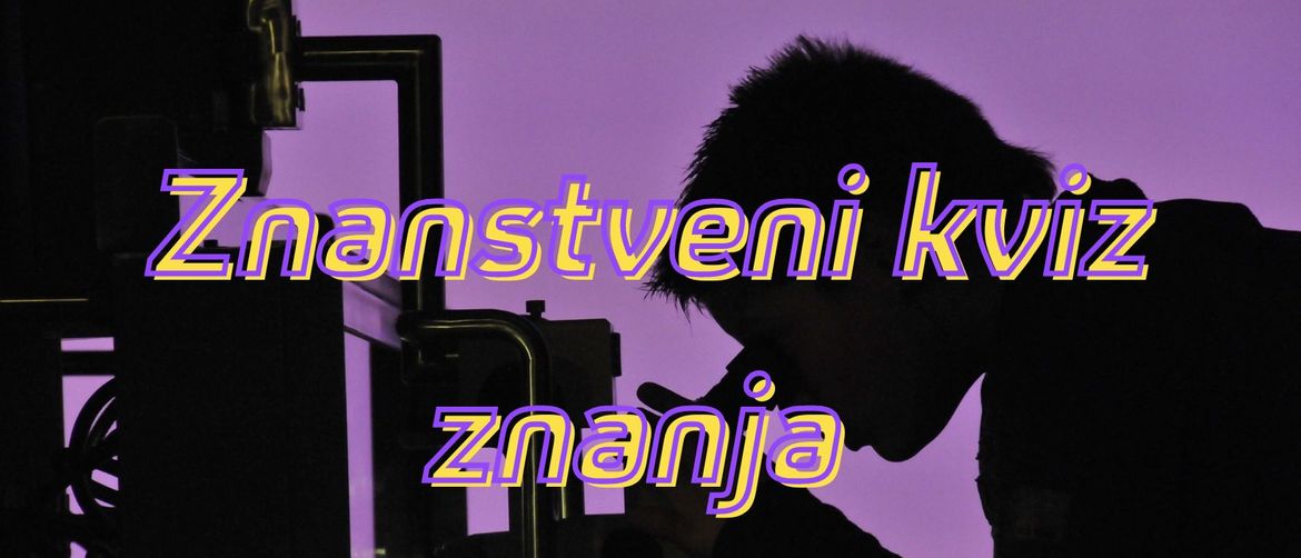 Obris znanstvenika na mikroskopu i natpis Znanstveni kviz znanja