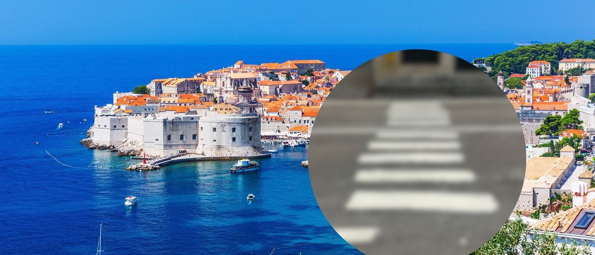 Dubrovnik i nacrtani pješački prijelaz