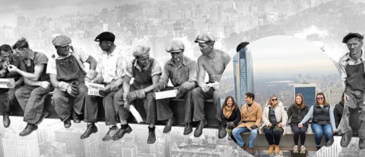 Legendarna slika radnika kako sjede i ručaju na gredi iznad new yorka
