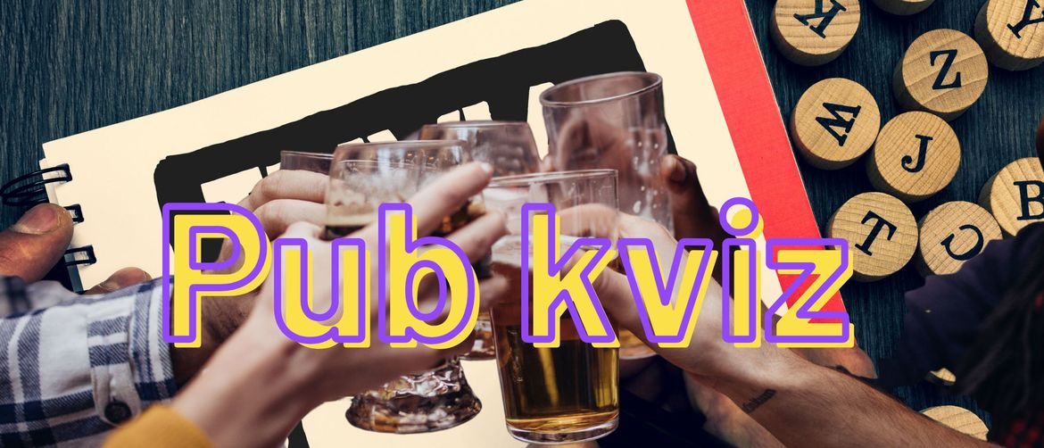 Pitanja na kvizu i ruke koje nazdravljaju pivom uz naslov kviza