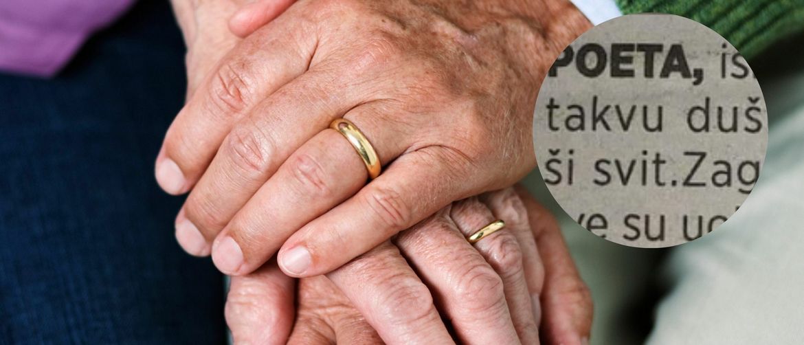 Stariji par i oglas za traženje partnerice u novinama