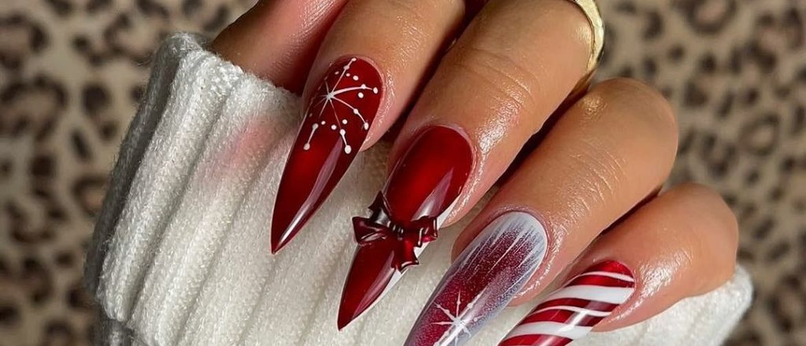 Crvena blagdanska manikura