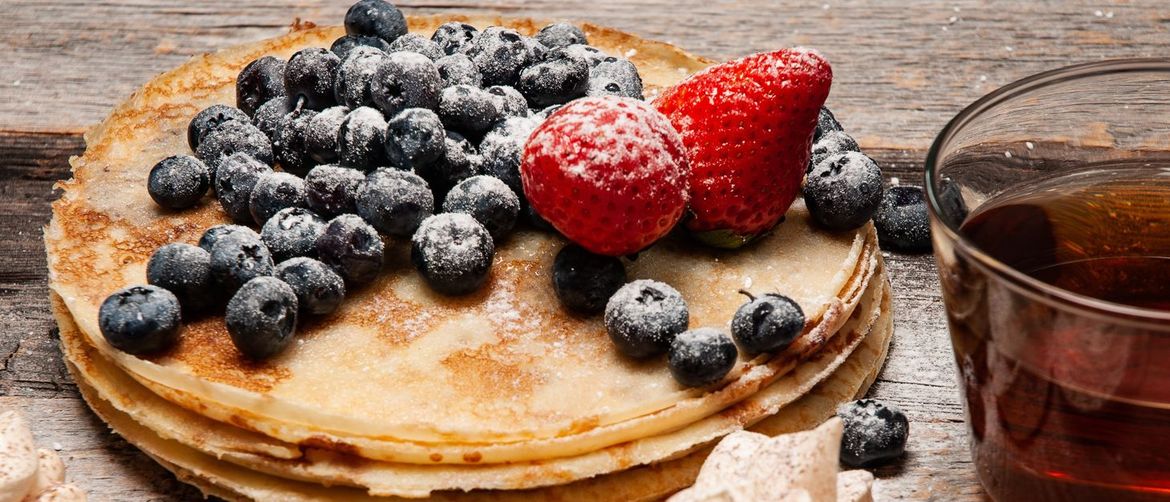Ispečene palačinke možete poslužiti s borovnicama
