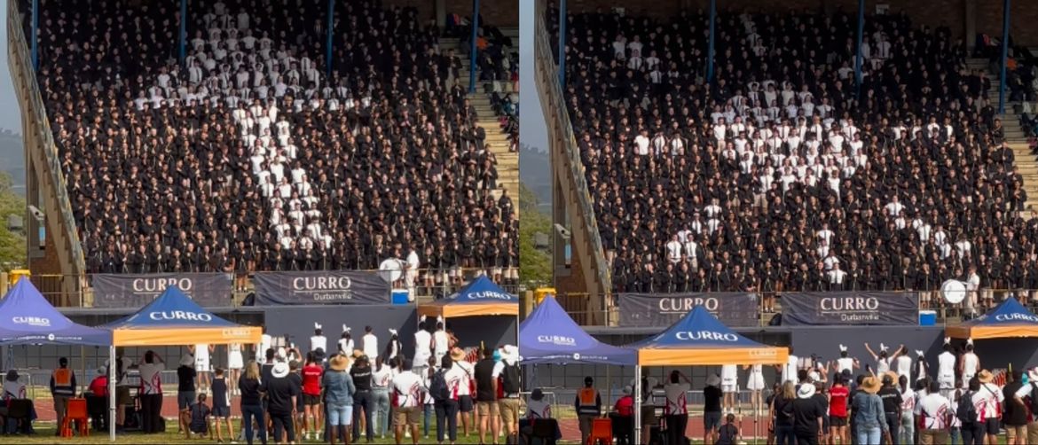 Usklađena koreografija na tribini sportskog stadiona