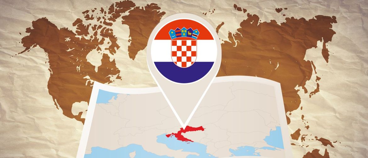 karta svijeta s kartom na kojoj je označena hrvatska