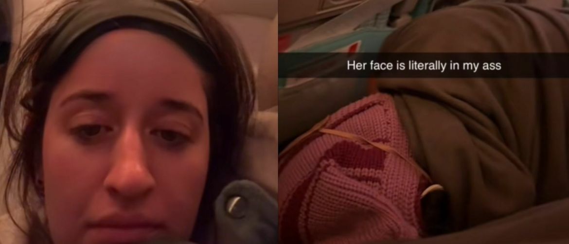 Vožnja avionom i suputnica koja leži na dva mjesta