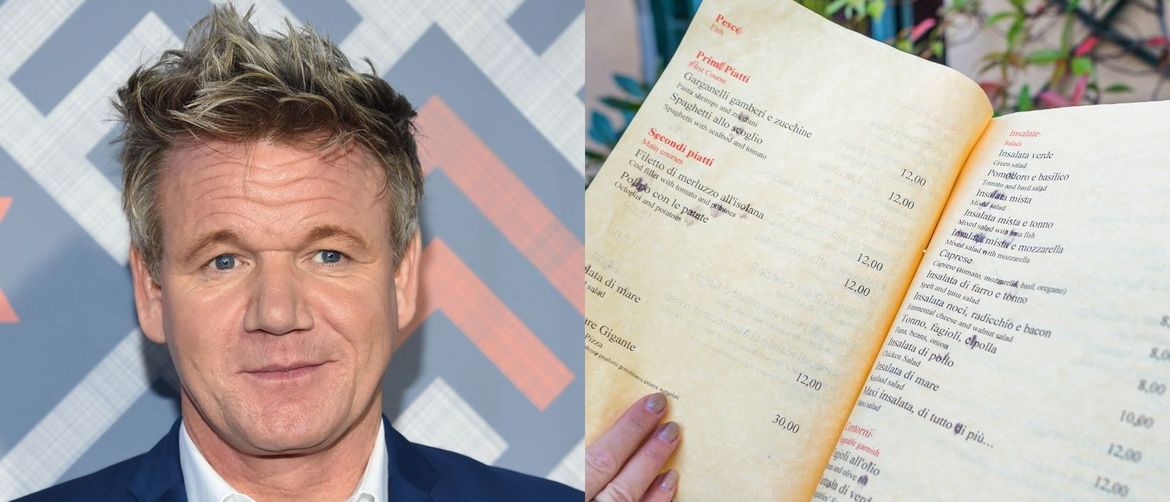 Kuhar Gordon Ramsay i jelovnik u restoranu