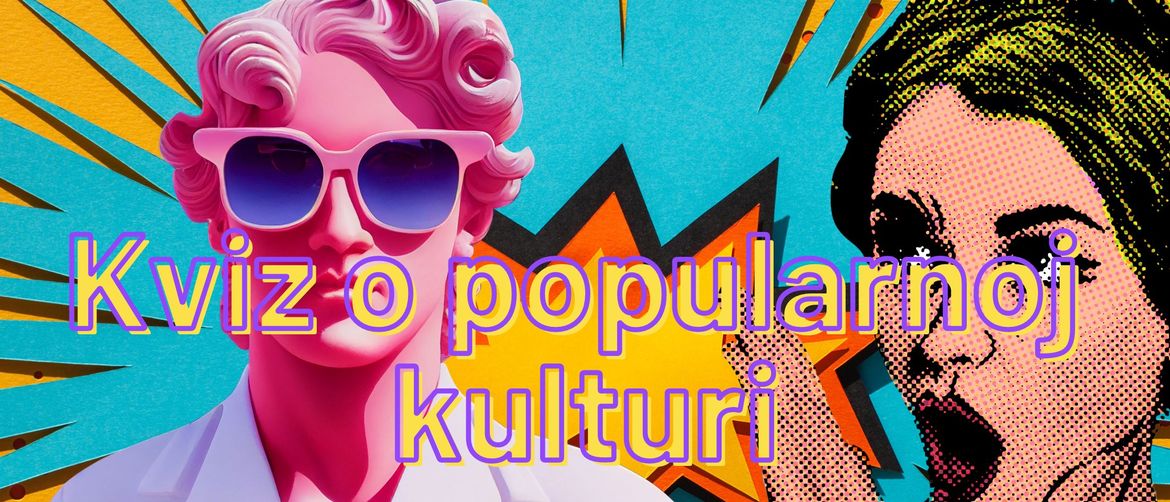 Pop art i natpis kviz o popularnoj kulturi