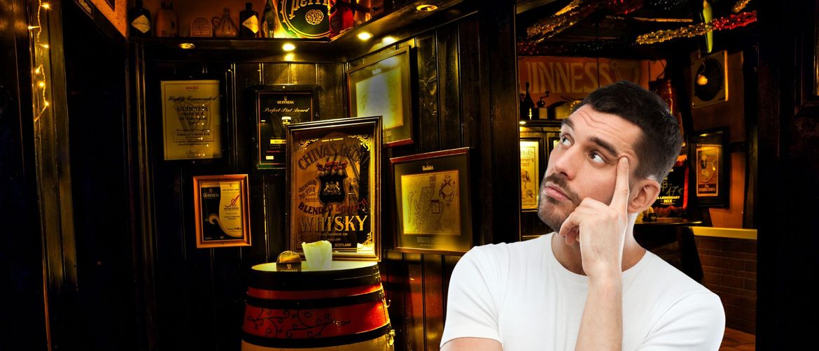 Britanski Pub i muškarac koji razmišlja