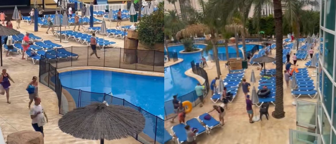 Turisti kako trče zauzeti ležaljke uz bazen