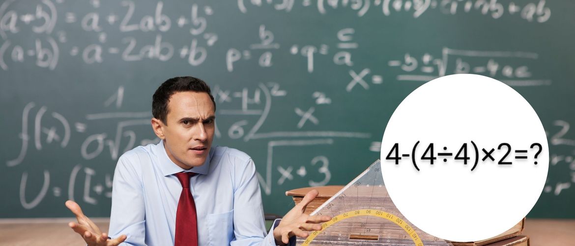 Muškarac koji zbunjen stoji pred pločom i matematičkim zadatkom