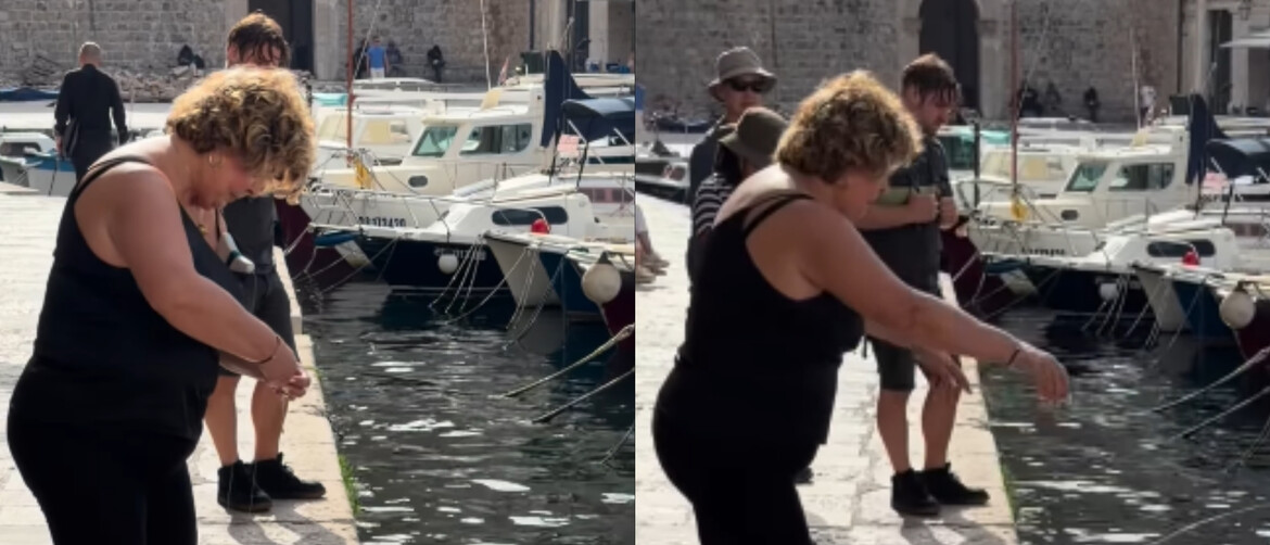 Gospođa koja peca u Dubrovniku