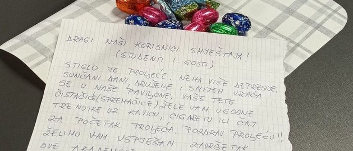 poruka, tete čistačice, Kampus Rijeka