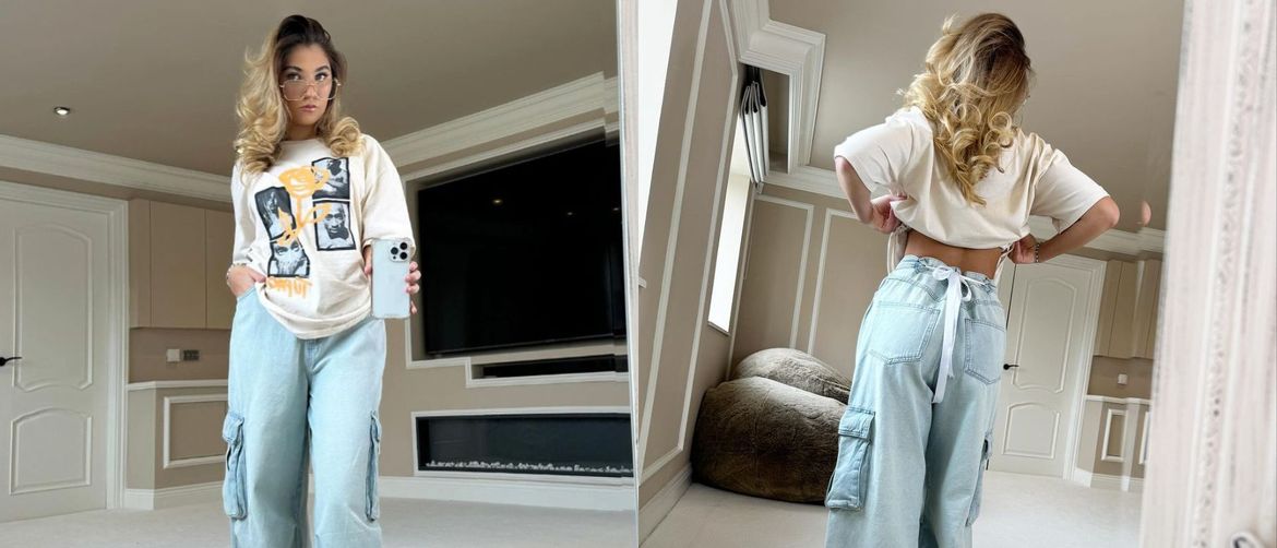 Hlače zategnute mašnicom